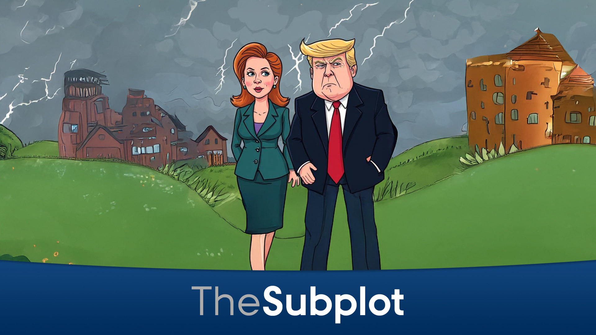 Angela Rayner and Donald Trump cartoon. Image created by deepAI.org