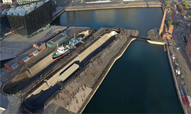 Canning Dock aerial CGI, NML, c Asif Khan Studio
