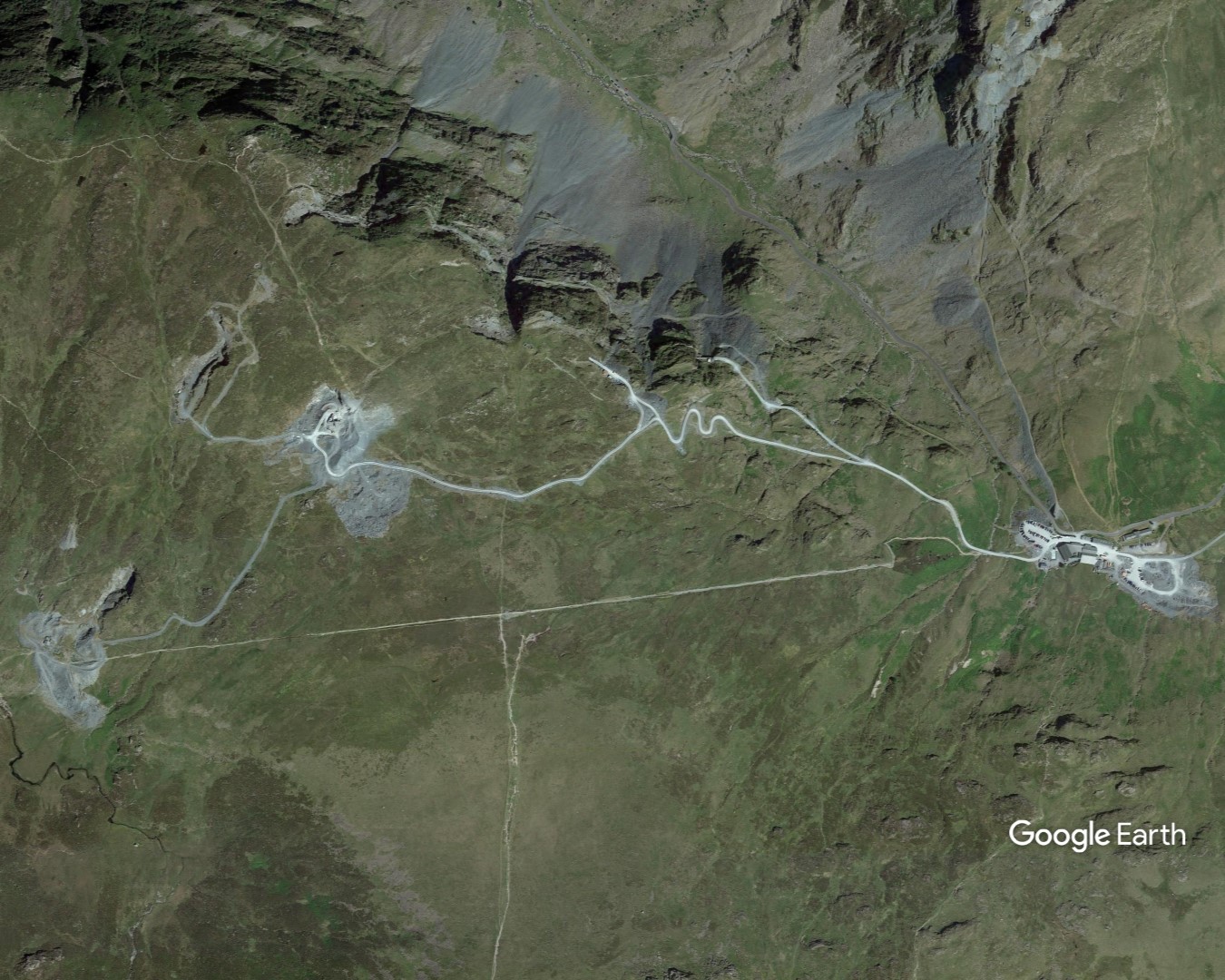 Honister Slate Mine, Honister, c Google Earth