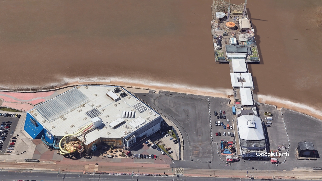 Leisure opportunity, Blackpool, c Google Earth