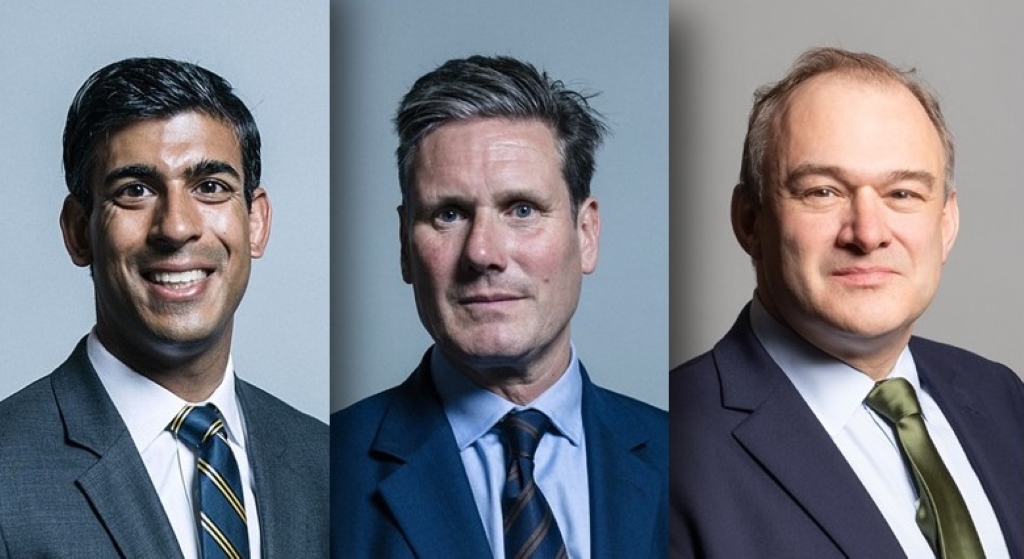 Rishi Sunak Keir Starmer and Ed Davey larger, House of Commons, c House of Commons CC BY . bit.ly SLASH gERa