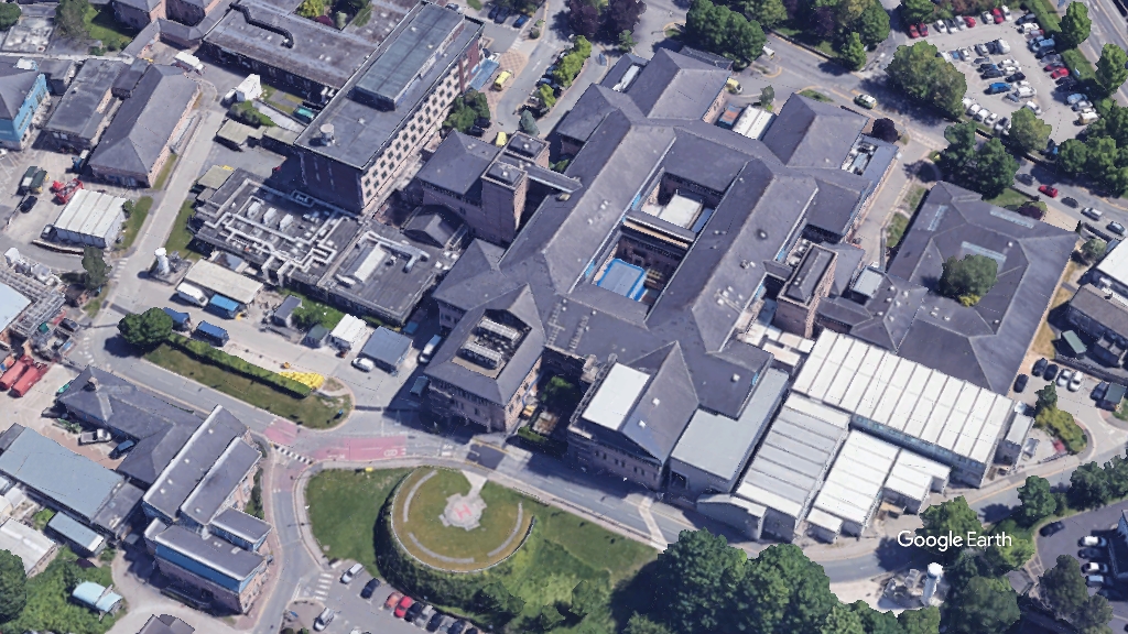 Royal Lancaster Infirmary, University Hospitals of Morecambe Bay NHS Foundation Trust, c Google Earth