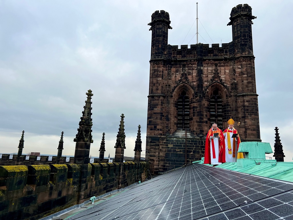 Solar Panel Blessing Chester Cathedral c.Monica Escobedo